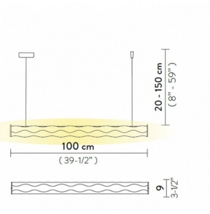 SLAMP HUGO horizontal rippvalgusti tooteleht