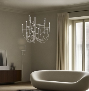 Foscarini Allumette rippvalgusti interjööris 1