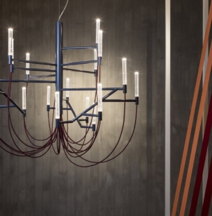 Foscarini Allumette rippvalgusti interjööris 3