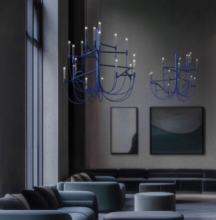 Foscarini Allumette rippvalgusti interjööris