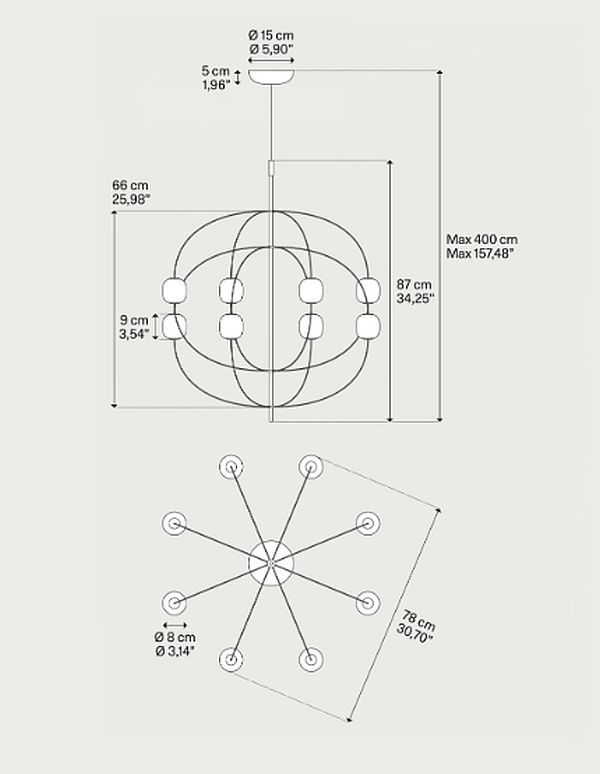 Lodes Axia lühter tooteleht