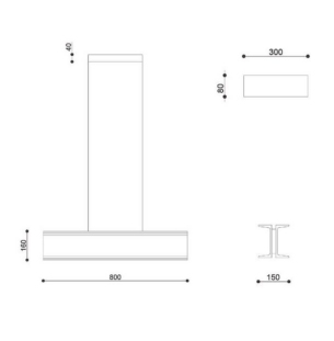 Tooy Structure Pilar & Viga rippvalgusti 80cm tooteleht