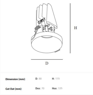 Intra lighting pipes rv 80a süvisvalgusti tooteleht