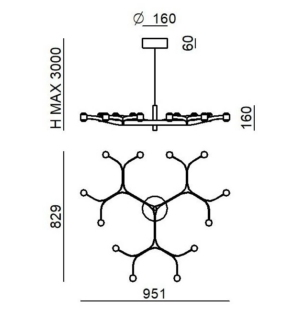 stilnovo fronda lühter 12 tooteleht