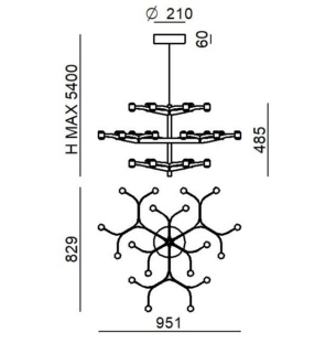 stilnovo fronda lühter 18 tooteleht