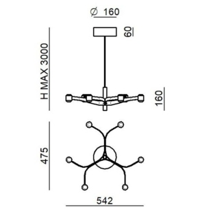 stilnovo fronda lühter väike tooteleht