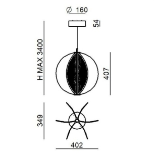 Stilnovo Papylia rippvalgusti 40cm tooteleht