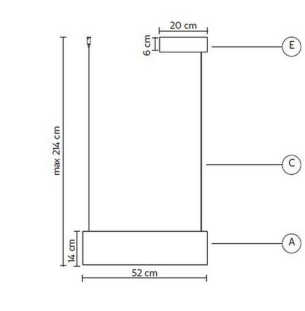 karman lateris rippvalgusti 52cm tooteleht