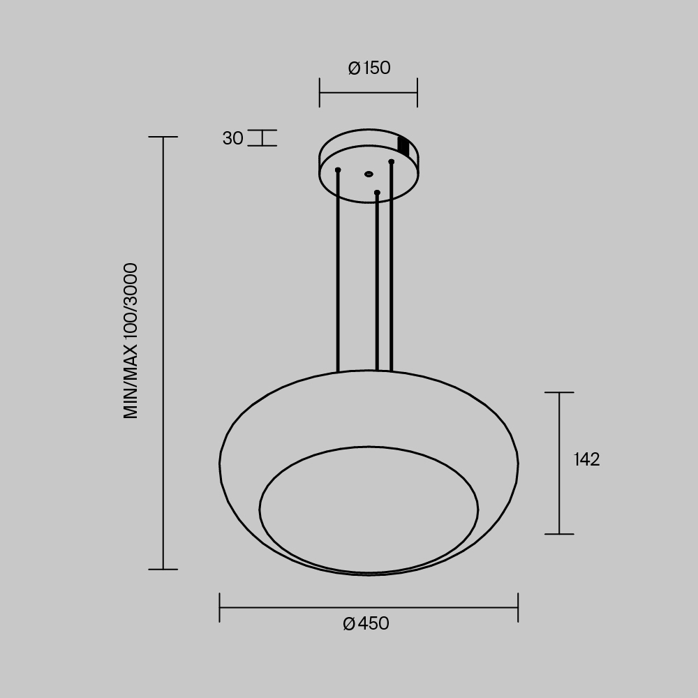 Maytoni rippvalgusti Bassa_MOD501PL_L20BK1_joonis