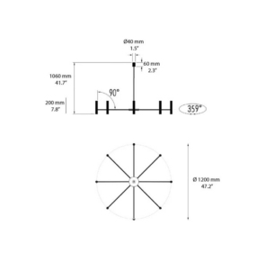 OTY LIGHT Pop P39 lühter 120cm tooteleht