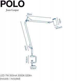 Marset Polo lauavalgusti tooteleht 1