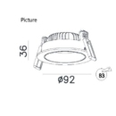 Niiskuskindel süvisvalgusti D0029.08, 8W/670lm LED, IP44