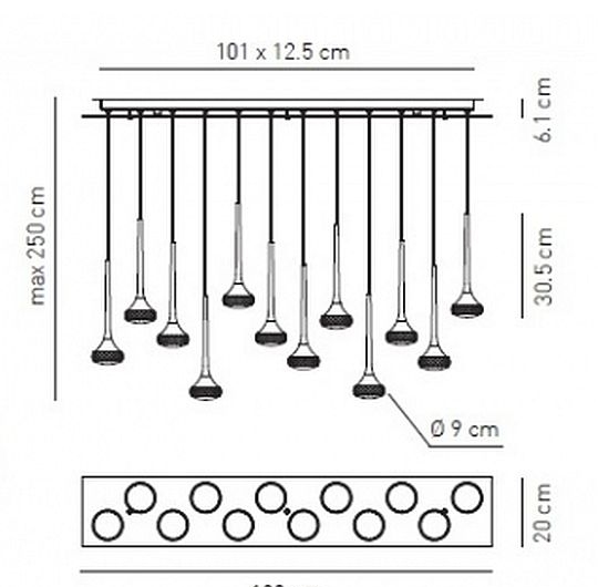 Rippvalgusti Fairy 12, 12x6,8W LED