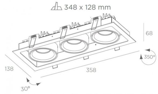 Süvisvalgusti Cube, äärega