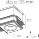 Süvisvalgusti Cube, ääreta