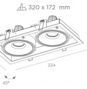 Süvisvalgusti Gran Cube, äärega