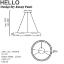 Rippvalgusti Hello, 24,3W/2300lm Led