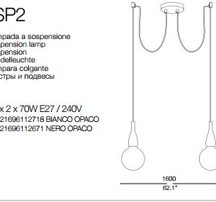Rippvalgusti Minimal SP2, 2X60W E27
