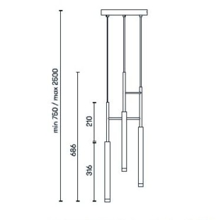 Rippvalgusti Candle Triplex, 9,4W/1075lm LED, 2700K