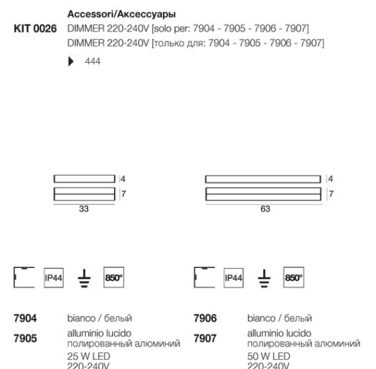 Niiskuskindel seinavalgusti Kioo, IP44