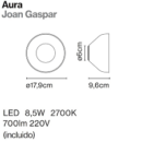 Seinavalgusti Aura,  8,5W/700lm 2700K LED