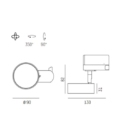 3-faasilise siini valgusti Litin AC, 10W/600lm LED