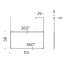 Rippvalgusti Spigolo Vertical, 24W+24W LED, 3000K