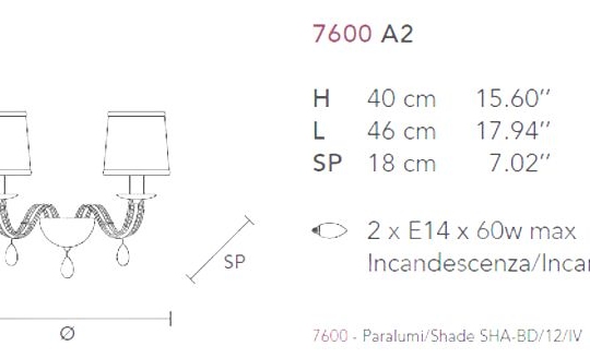 Seinavalgusti Noblesse 7600