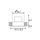 Niiskuskindel süvisvalgusti Patta-F Square, 9W led, IP65