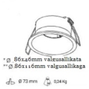 Niiskuskindel süvisvalgusti Dip, GU10 sokliga, IP65