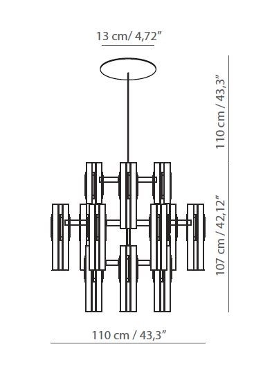 Lühter Excalibur, 12x12W LED, 2700K