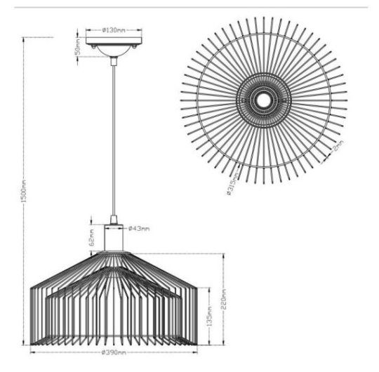 Rippvalgusti Tanja, 60W E27